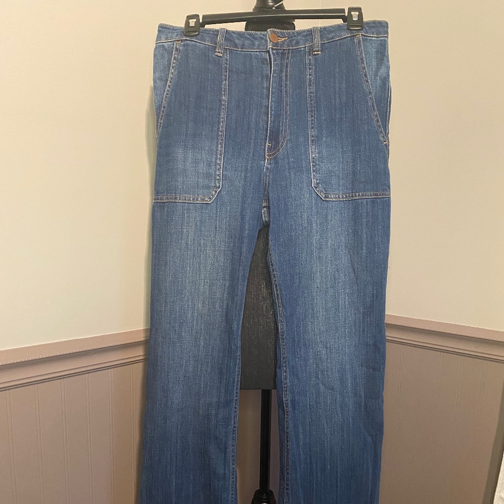H&M High Waisted Flare Dark Denim Jeans